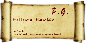 Policzer Gusztáv névjegykártya
